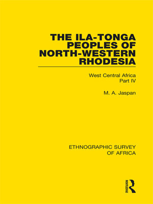 cover image of The Ila-Tonga Peoples of North-Western Rhodesia